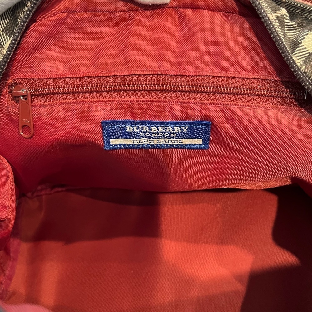 ❗️SOLD❗️Burberry Blue Label Nova Check Tote Rare Dusky Pink Tartan Plaid EUC - Picture 11 of 16